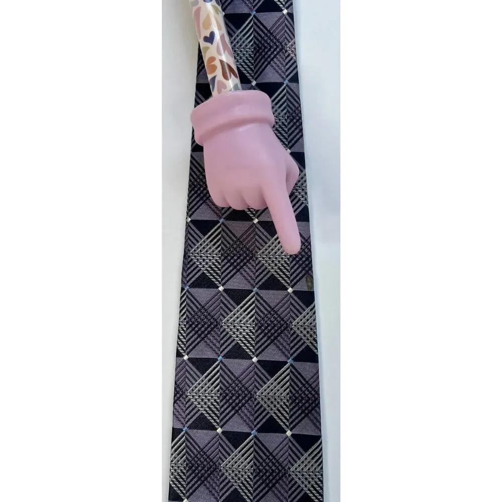 Murano Purple Geometric Plaid Silk Tie USA Made Classic Width Necktie